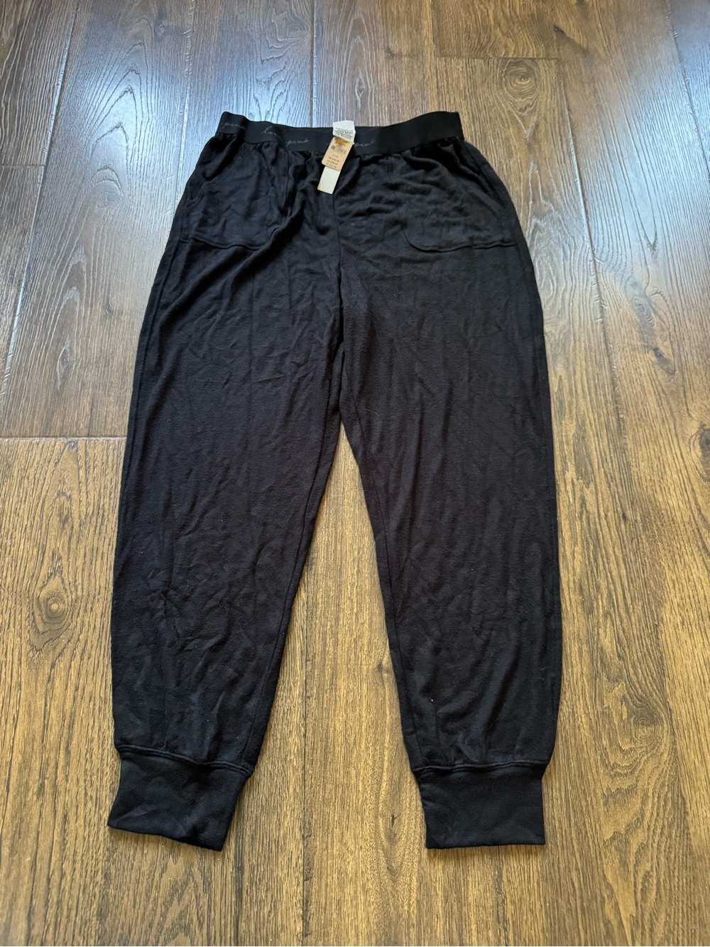 PINK Victoria's Secret Black Cozy Jogger Track Pants